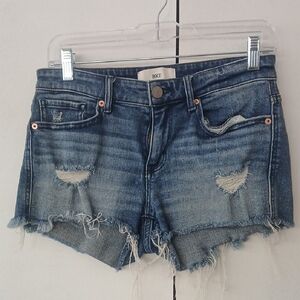 BKE Blue Distressed Denim Jean Shorts